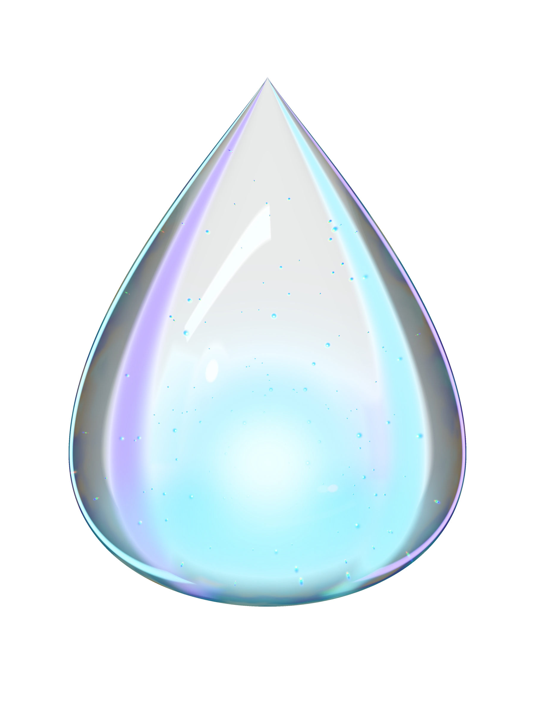 A clear drop of polished water